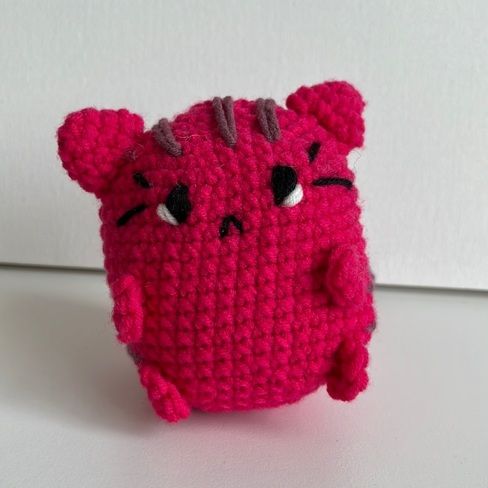 amigurumi crochet pink pusheen kitty cat stuffed animal | handmade